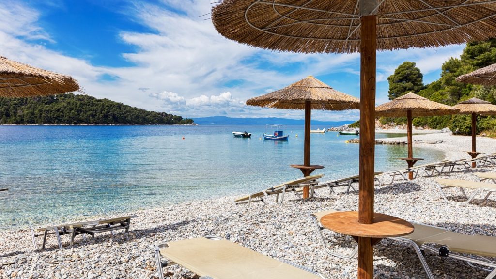 A beautiful view of Skopelos island in Greece
