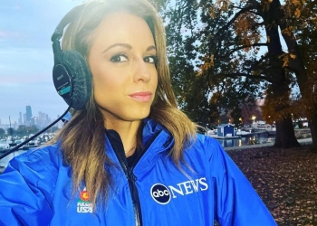 Scott taking selfie on her shoot of abc 7 news