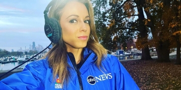 Scott taking selfie on her shoot of abc 7 news